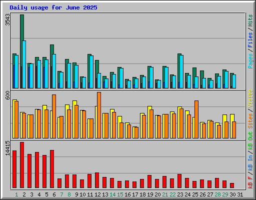 Daily usage for June 2025