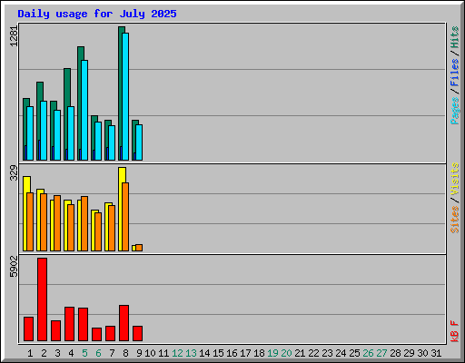 Daily usage for July 2025