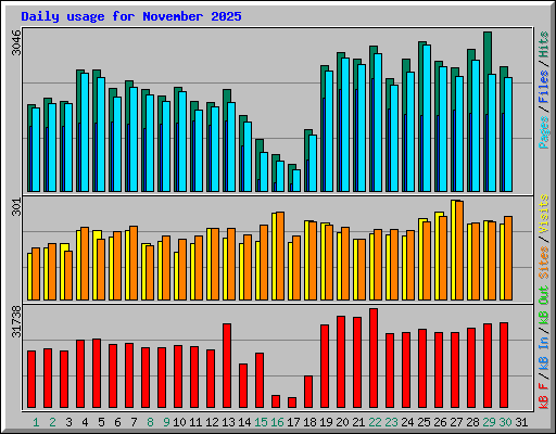 Daily usage for November 2025